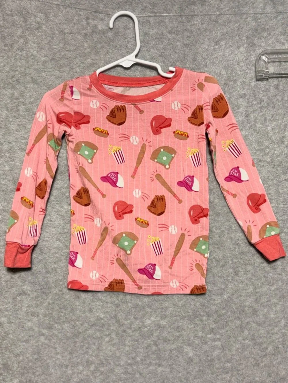 Little Sleepies 2T Baseball Bamboo Viscose Two-Piece Pajama Set Pink